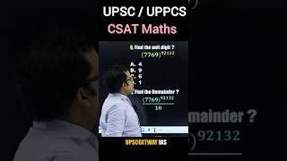 Find unit digit । cyclicity of 9 । CSAT maths for upsc and uppcs 2024 upsc csat maths shorts [upl. by Kelula428]