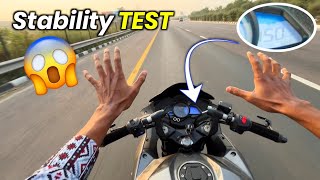 Bajaj Pulsar RS 200 Bs7 Stability Test 150Kmph High Speed  Sports Bike RS 200 Handle Wobbling [upl. by Artenek393]