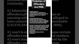 Probation of Offenders Act1958Introduction and features [upl. by Martinez]