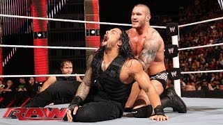 Roman Reigns vs Randy Orton Raw April 28 2014 [upl. by Anaerb]