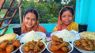 basmati ricemuttonchicken leg piece curry luchicold drinks challenging video with punishment🤮 [upl. by Jori657]