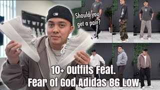 10 Outfits w Fear of God Athletics x Adidas 86 ForumRivalry Low [upl. by Ennaimaj]