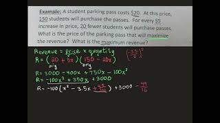 Math 201 Revenue Max Min [upl. by Werdma]