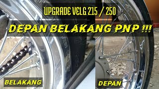 SUPRA TAPAK LEBAR  UPGRADE VELG SUPRA UK 215 250  Auto Ganteng maksimal  motovlog ngapak [upl. by Ibbie]