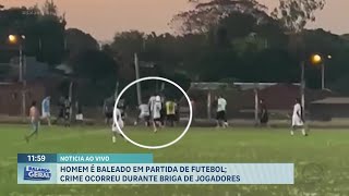 Homem é baleado após tentar separar briga em jogo de futebol amador em Cândido Rodrigues [upl. by Orlene]