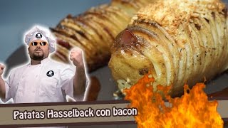 Patatas Hasselback con bacon  Receta [upl. by Hairehcaz]