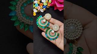 Handmade DIY partywear earrings😱🔥viralearringstrendingdiyhowtodiyjewelryeasydiycreative [upl. by Htebazila]