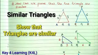 Similarity of triangles  How to prove the two triangles are similar  similar triangles [upl. by Yelsnik308]