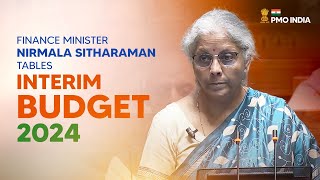 Finance Minister Nirmala Sitharaman tables Interim Budget 2024 in Loksabha [upl. by Hadnama979]