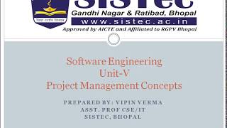 Project Management Concepts  Vipin Verma  SISTec Gandhi Nagar [upl. by Enicul444]