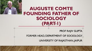 Auguste Comte Founding Father of Sociology Part1 [upl. by Anyala]