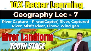 River Landform Part 3  River Capture  Geography Lec 7  PANKAJ SINGH [upl. by Martel]