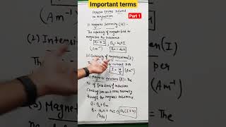 some important terms used in magnetism  matter and magnetism class 12 [upl. by Ynnep]