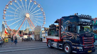 Kermis Volendam 2023 Transport en opbouw Deel 4 [upl. by Meid]