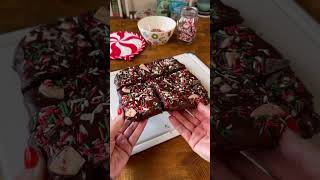 Easy peppermint bark brownies brownies christmas dessert [upl. by Eirot]