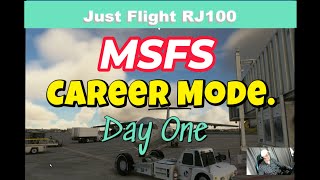 MSFS Career Mode Day one in the RJ100 [upl. by Sinne]