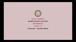 PharmacologyII  Antidiuretics AKTU Digital Education [upl. by Virnelli869]