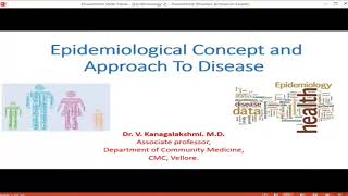 Epidemiology concept and Approach To Disease  Dr Kanagalakshmi [upl. by Auqenahs]