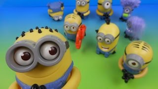 McDONALDS MINIONS SET OF 9 DESPICABLE ME 2 MEAL MOVIE TOYS COLLECTION VIDEO REVIEW [upl. by Vasos]