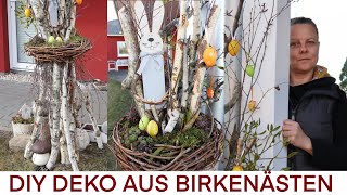 🌟DIY DEKO aus Birkenästen Skandinavische Frühlingsdeko günstig für Eingangsbereich Osterdeko [upl. by Gladine]