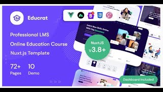 Educrat Online Courses and Education Vue NuxtJs Template [upl. by Daughtry120]