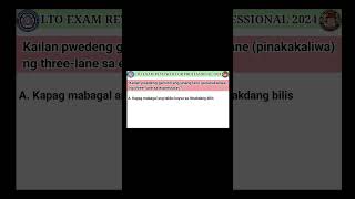 LTO EXAM REVIEWER FOR PROFESSIONAL DRIVERS LICENSE PART 881 [upl. by Matthus]