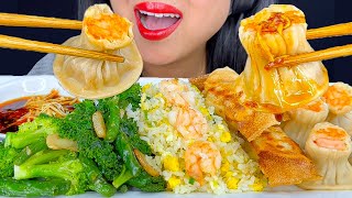 DIN TAI FUNG DUMPLINGS SHRIMP FRIED RICE AND GARLIC GREEN BEANS  ASMR  MUKBANG  EATING SOUNDS [upl. by Nylirehs]