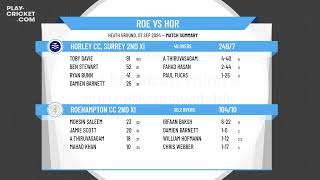 Roehampton CC 2nd XI v Horley CC Surrey 2nd XI [upl. by Casmey]