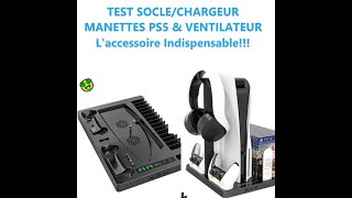 SUPPORT ET CHARGEUR MANETTE PS5  VENTILATEUR  RANGEMENT CASQUE ACCESSOIRE INDISPENSABLE TOP [upl. by Anitniuq]