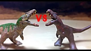 Acrocanthosaurus vs Tarbosaurus  Dinosaur Claymation fight [upl. by Vivl]