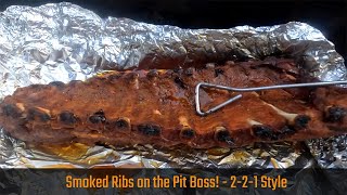 Smoked Ribs 221 On the Pit Boss [upl. by Noiram]