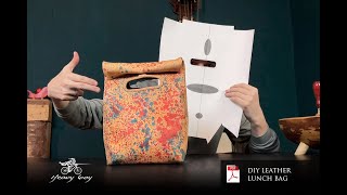 Making leather lunch bag  leather painting techniques [upl. by Nilhsa]