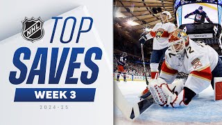 The SAVES you GOTTA SEE from Week 3 👀  202425 NHL Highlights [upl. by Massab]