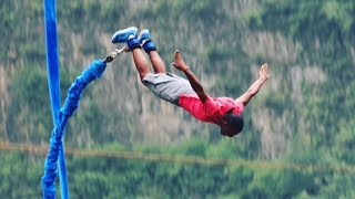 Bungee jumping at LongQing Gorge 🇨🇳 [upl. by Eniagrom]