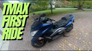 First ride on the Yamaha Tmax 500 [upl. by Anaeg]