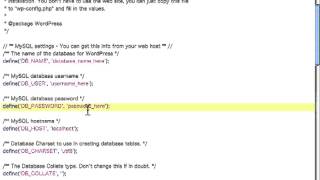 Manually Editing wpconfigphp file in Wordpress [upl. by Aicirtel421]