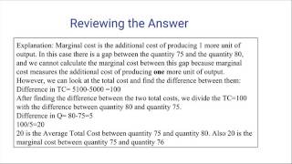 Micro Economics  Calculating Marginal Cost  Question 10 [upl. by Noelc511]