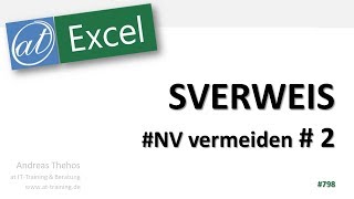 SVERWEIS  Fehlermeldung NV vermeiden  Excel einfach lernen [upl. by Nnyla]