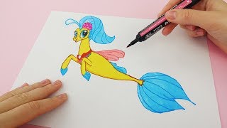 Princess Skystar My Little Pony Movie Art  How To Draw Sea Pony [upl. by Nyrok]