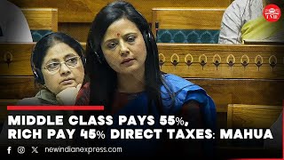 Mahua says middle class faces greater tax burden than rich corporates for first time in India [upl. by Esilahs]