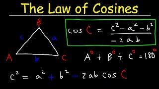 Law of Cosines Finding Angles amp Sides SSS amp SAS Triangles  Trigonometry [upl. by Peedsaj]