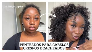 PENTEADO PARA CABELOS CRESPOS E CACHEADOS passo a passo curlyhair penteados tutorial [upl. by Kaazi]