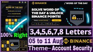 Binance Word Of The  Theme Account Security  All Word Of the Day [upl. by Ase60]