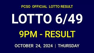 649 LOTTO RESULT TODAY 9PM DRAW October 24 2024 Thursday PCSO SUPER LOTTO 649 Draw Tonight [upl. by Shea]