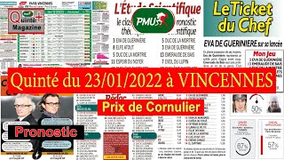 Le Prix du Cornulier à Vincennes ce dimanche 23 janvier 2022  Trot Monté [upl. by Ayit962]