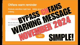 How to Bypass CNFans Warning Popup Screen with Chrome Extension  UPDATED NOVEMBER 2024 cnfans [upl. by Judson413]