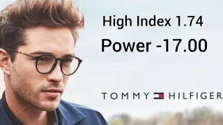 High Index Glasses 174  Tommy Hilfiger Round Black Frame  Power 1700  High Index Lenses [upl. by Derrick306]