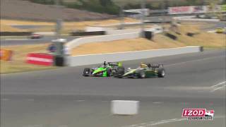 Danica Patrick and Takuma Sato collides at Infineon  Indycar Series 2010 HD [upl. by Dleifrag]