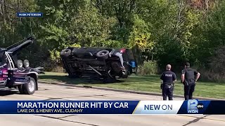 Milwaukee Lakefront Marathon runner injured in 3vehicle crash [upl. by Harsho]