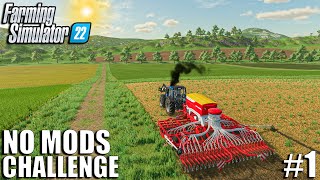 THE ADVENTURE BEGINS  NO MODS Challenge  Episode 1  Farming Simulator 22 [upl. by Moffat320]